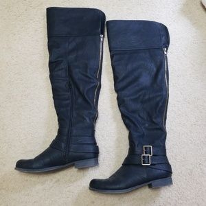 JustFab thigh high black boots